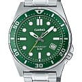 Casio Casio Collection MTD-135D-3A  MTD-135D-3A кварцевые мужские часы зеленый циферблат, браслет нержавеющая сталь — вид спереди