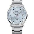 Mido Mido Commander Lady M021.207.11.041.00  M0212071104100 механические женские часы голубой циферблат, браслет нержавеющая сталь — вид спереди
