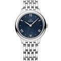 Omega Omega De Ville Prestige 434.10.28.60.03.002  Prestige 43410286003002 кварцевые женские часы синий циферблат, браслет нержавеющая сталь — вид спереди