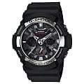 Casio Casio G-Shock GA-200-1A GA GA-200-1A электронные мужские часы черный циферблат, браслет пластик — вид спереди