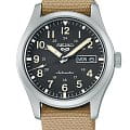 Seiko Seiko 5 Sports Field series SRPG35K1 Field SRPG35K1 механические мужские часы черный циферблат, браслет тканевый — вид спереди