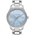 Michael Kors Michael Kors Layton MK6847  MK6847 кварцевые женские часы голубой циферблат, браслет нержавеющая сталь — вид спереди