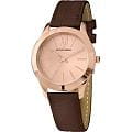 Jacques Lemans Jacques Lemans 1-1840D  1-1840D кварцевые женские часы желтый циферблат, браслет кожаный — вид спереди