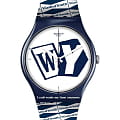 Swatch Swatch New Gent Biosourced SO29Z141  SO29Z141 кварцевые мужские часы белый циферблат, браслет силикон — вид спереди