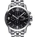 Tissot Tissot PRC 200 Automatic Chronograph T055.427.11.057.00 PRC 200 T0554271105700 механические мужские часы черный циферблат, браслет нержавеющая сталь — вид спереди