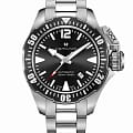 Hamilton Hamilton Khaki Navy Frogman H77605135  H77605135 механические мужские часы черный циферблат, браслет нержавеющая сталь — вид спереди
