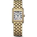 Longines Longines Mini DolceVita L5.200.7.71.6  L52007716 кварцевые женские часы белый циферблат, браслет 18-каратное желтое золото — вид спереди