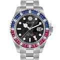 Philipp Plein Philipp Plein GMT-I Challenger PWPZA0124  PWPZA0124 кварцевые женские часы черный циферблат, браслет нержавеющая сталь — вид спереди