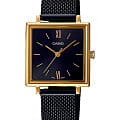 Casio Casio Collection LTP-E155MGB-1BEF Retro LTP-E155MGB-1BEF кварцевые женские часы черный циферблат, браслет сталь с ip покрытием — вид спереди