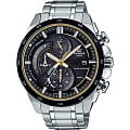 Casio Casio Edifice EQS-600DB-1A9 EQS EQS-600DB-1A9 автокварц (кинетик) мужские часы черный циферблат, браслет нержавеющая сталь — вид спереди