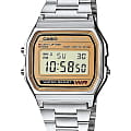 Casio Casio A-158WEA-9  A-158WEA-9E кварцевые мужские часы голубой циферблат, браслет нержавеющая сталь — вид спереди