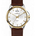Jacques Lemans Jacques Lemans 1-1540H  1-1540H кварцевые мужские часы серый циферблат, браслет кожаный — вид спереди