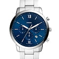 Fossil Fossil FB-02  FS5792  FS5792 кварцевые мужские часы синий циферблат, браслет нержавеющая сталь — вид спереди