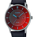 Casio Casio Collection MTP-E605L-1EVDF (MTP-E605L-1E)  MTP-E605L-1E кварцевые мужские часы красный циферблат, браслет кожаный — вид спереди
