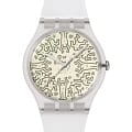 Swatch Swatch New Gent Biosourced SO29Z145  SO29Z145 кварцевые мужские часы бежевый циферблат, браслет силикон — вид спереди