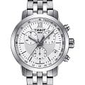 Tissot Tissot PRC 200 Fencing Chronograph T055.417.11.018.00 PRC 200 T0554171101800 кварцевые мужские часы белый циферблат, браслет нержавеющая сталь — вид спереди