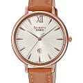 Casio Casio Sheen SHE-4534PGL-7A  SHE-4534PGL-7A кварцевые женские часы бежевый циферблат, браслет кожаный — вид спереди