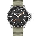 Hamilton Hamilton Khaki Navy Frogman Auto H77455331  H77455331 механические мужские часы черный циферблат, браслет каучук — вид спереди