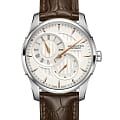 Hamilton Hamilton Jazzmaster Regulator Auto H42615551  H42615551 механические мужские часы белый циферблат, браслет кожаный — вид спереди