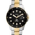 Fossil Fossil Blue FS5951  FS5951 кварцевые мужские часы черный циферблат, браслет сталь с ip покрытием — вид спереди