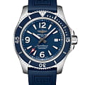 Breitling Breitling Superocean Automatic 44 A17367D81C1S2  A17367D81C1S2 механические мужские часы  синий циферблат, браслет каучук — вид спереди