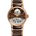 Rado Rado Centrix Automatic Diamonds Open Heart R30248712 Automatic R30248712 механические женские часы коричневый циферблат, браслет сталь + pvd + керамика — вид спереди