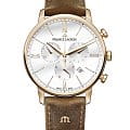 Maurice Lacroix Maurice Lacroix Eliros Chronograph EL1098-PVP01-113-1  EL1098-PVP01-113-1 кварцевые мужские часы серебристый циферблат, браслет кожаный — вид спереди