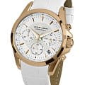 Jacques Lemans Jacques Lemans 1-1752H  1-1752H кварцевые женские часы белый циферблат, браслет кожаный — вид спереди
