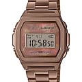 Casio Casio Collection A1000RG-5EF Retro A1000RG-5EF кварцевые мужские часы  коричневый циферблат, браслет сталь с ip покрытием — вид спереди