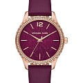 Michael Kors Michael Kors Layton MK2926  MK2926 кварцевые женские часы фиолетовый циферблат, браслет кожаный — вид спереди