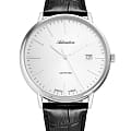 Adriatica Adriatica Classic A1283.5213Q  A1283.5213Q кварцевые мужские часы серебристый циферблат, браслет кожаный — вид спереди