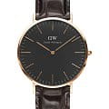 Daniel Wellington Daniel Wellington Classic York DW00100128  DW00100128 кварцевые мужские часы  черный циферблат, браслет кожаный — вид спереди