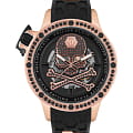 Philipp Plein Philipp Plein Plein Rich PWUAA0323  PWUAA0323 механические мужские часы черный циферблат, браслет силикон — вид спереди