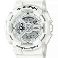 Casio Casio G-Shock GA-110MW-7ADR (GA-110MW-7A) GA-110 GA-110MW-7A электронные мужские часы белый циферблат, браслет пластик — вид спереди