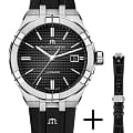 Maurice Lacroix Maurice Lacroix Aikon Automatic AI6007-SS00B-330-2  AI6007-SS00B-330-2 механические мужские часы черный циферблат, браслет каучук — вид спереди