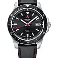 Swiss Military by Chrono Swiss Military by Chrono SM34082.04  SM34082.04 кварцевые мужские часы  черный циферблат, браслет кожаный — вид спереди