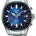 Seiko Seiko Astron GPS Solar SSE159J1  SSE159J1 кварцевые мужские часы  синий циферблат, браслет нержавеющая сталь — вид спереди