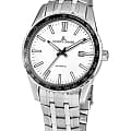 Jacques Lemans Jacques Lemans 1-2075E  1-2075E механические мужские часы белый циферблат, браслет нержавеющая сталь — вид спереди