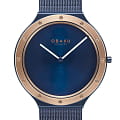 Obaku Obaku  Mesh  V285GXSLML  V285GXSLML кварцевые мужские часы  синий циферблат, браслет нержавеющая сталь — вид спереди