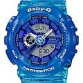 Casio Casio Baby-G BA-110JM-2A  BA-110JM-2ADR кварцевые женские часы синий циферблат, браслет пластик — вид спереди
