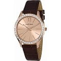 Jacques Lemans Jacques Lemans 1-1841D  1-1841D кварцевые женские часы желтый циферблат, браслет кожаный — вид спереди