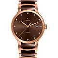 Rado Rado Centrix Automatic Diamonds R30036752 Automatic R30036752 механические мужские часы коричневый циферблат, браслет сталь + pvd + керамика — вид спереди