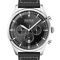  Hugo Boss HB 1570120  HB1570120 кварцевые мужские часы черный циферблат, браслет кожаный — вид спереди