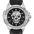 Philipp Plein Philipp Plein The Skull PWAAA0321  PWAAA0321 кварцевые мужские часы черный циферблат, браслет кожаный — вид спереди