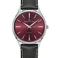 Hamilton Hamilton Thinline Auto H38525771  H38525771 механические мужские часы бордовый циферблат, браслет кожаный — вид спереди