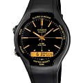 Casio Casio Collection AW-90H-9EVDF (AW-90H-9E)  AW-90H-9E кварцевые мужские часы черный циферблат, браслет пластик — вид спереди