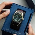 Spinnaker Spinnaker Fleuss SP-5055-0C механические мужские часы часы крупный план зеленый циферблата