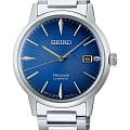 Seiko Seiko Presage SRPJ13J1  SRPJ13J1 механические мужские часы синий циферблат, браслет нержавеющая сталь — вид спереди