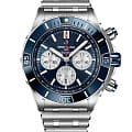 Breitling Breitling Super Chronomat B01 44 AB0136161C1A1  AB0136161C1A1 механические мужские часы  синий циферблат, браслет нержавеющая сталь — вид спереди