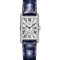 Longines Longines DolceVita L5.512.0.71.7  L55120717 кварцевые женские часы  серебристый циферблат, браслет кожаный — вид спереди